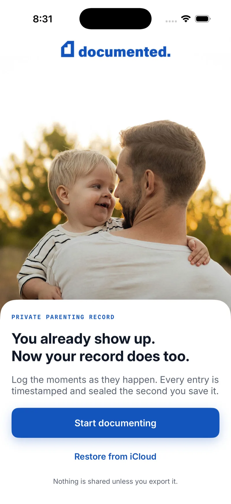 The Documented welcome screen: You already show up, now your record does too